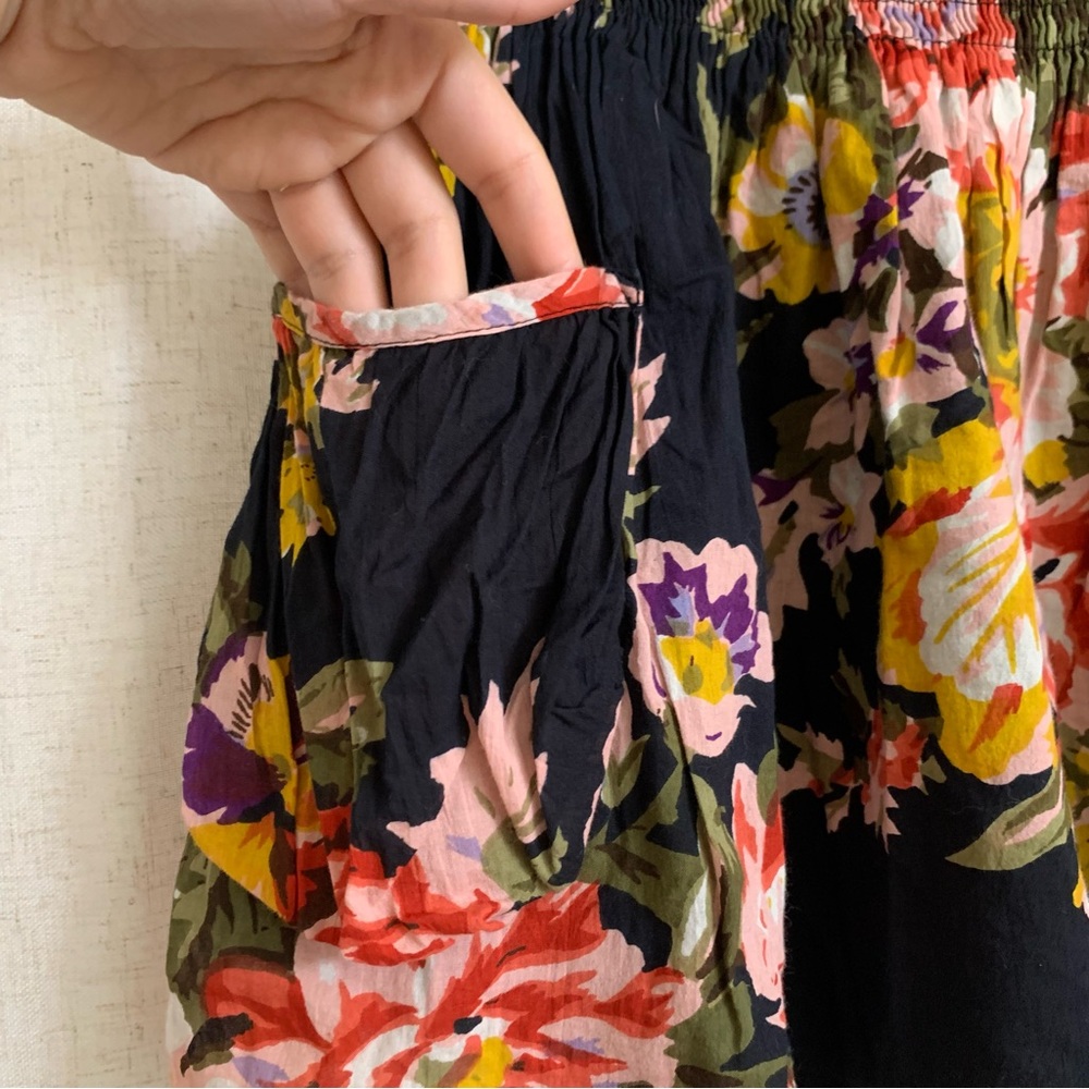 Top shop Multicolored Floral Printed Double Lined Cotton Mini Skirt 2 - Picture 3 of 7